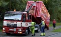 LKW blieb unter Bruecke haengen Koeln Ehrenfeld Innere Kanalstr Hornstr P147